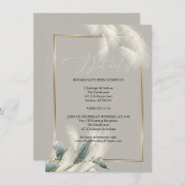 Chic Ivory Pampas Grass Blauwgroen Anthurium Kaart