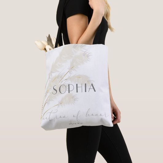 Chic Ivory Pampas Grass Matron van Eer Tote Bag (Dichtbij)