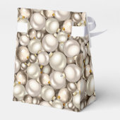 Chic Ivory Silver Gold Baubles Ornament Patroon Bedankdoosjes (Achterkant)