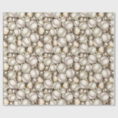 Chic Ivory Silver Gold Baubles Ornament Patroon Cadeaupapier (Vlak)