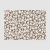 Chic Ivory Silver Gold Baubles Ornament Patroon Tissuepapier (Voorkant)