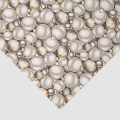 Chic Ivory Silver Gold Baubles Ornament Patroon Tissuepapier (Detail)