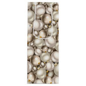 Chic Ivory Silver Gold Baubles Ornament Patroon Wijn Cadeautas (Voorkant)