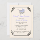Chic Ivory  Style Couple's Baby shower Kaart (Voorkant)