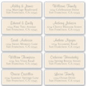 Chic Ivory Wedding Guest Adresetiketten Sticker (Voorkant)