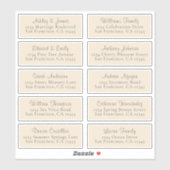 Chic Ivory Wedding Guest Adresetiketten Sticker (Vel)