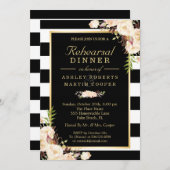 Chic Ivory White Flowers Wedding Rehearsal Dinner Kaart (Voorkant / Achterkant)