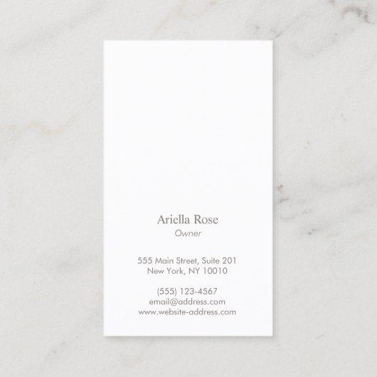 Chic  Ivory White Marble Visitekaartje (Achterkant)