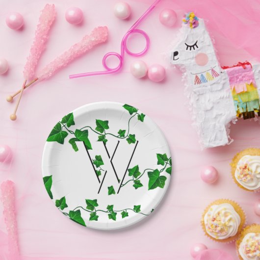 Chic Ivy Uw Initiaal Papieren Bordje (Feest)