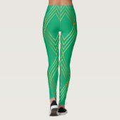 Chic Jade Groene Diamanten Patroon Leggings (Achterkant)
