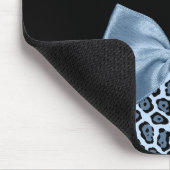 Chic Jaguar print lichte blauwe bol met naam Muismat (Hoek)