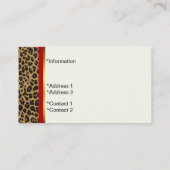 Chic Jaguar Print Visitekaartje (Achterkant)