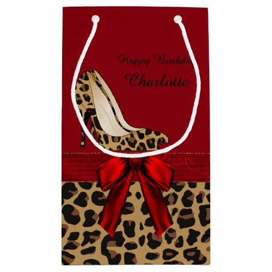 Chic Jaguar Stilettos Custom Gift Bag Klein Cadeauzakje (Achterkant)