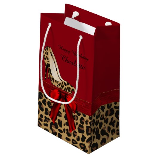 Chic Jaguar Stilettos Custom Gift Bag Klein Cadeauzakje (Achterkant Gekanteld)