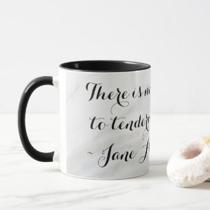 Chic Jane Austen Emma Boek Citaat Zwart Grijs Marm Mok