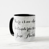 Chic Jane Austen Emma Book Quote Black Gray Marmer Mok (Voorkant links)