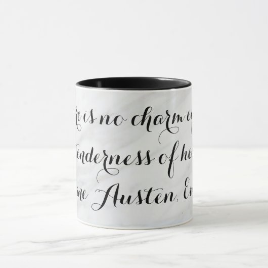 Chic Jane Austen Emma Book Quote Black Gray Marmer Mok (Midden)