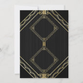 Chic Jazzy Gold Invitation Kaart (Achterkant)