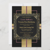 Chic Jazzy Gold Invitation Kaart (Voorkant)