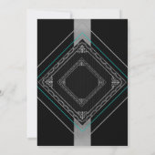 Chic Jazzy Silver Uitnodiging (Achterkant)