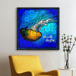 Chic Jellyfish Foto Circle Art "Go with the Flow" Poster<br><div class="desc">"Ga door met de stroom." Neem een les uit deze oranje gele kwal die rondzweeft in de turkooisblauwe oceaan en laat het leven zijn gang gaan wanneer je kijkt naar dit kleurrijke, inspirerend citaat, fotoposter. Het maakt een groot opwindend en inspirerend geschenk! U kunt dit poster eenvoudig personaliseren en ik...</div>