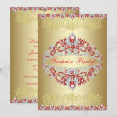 Chic Jewel Tiaras en Fleur De Lys verrassingsfeest Kaart (Voorkant / Achterkant)