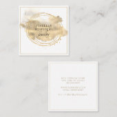 Chic Jewelry Designer Platinum Gold Glitter Vierkante Visitekaartje (Voorkant / Achterkant)