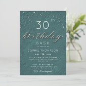 Chic Jewels Emerald Sparkle Glitter Birthday Party Kaart (Staand voorkant)