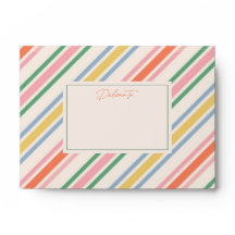 Chic Joyful Stripes Kerstvakantie Envelop