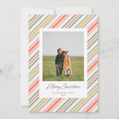 Chic Joyful Stripes Kerstvakantie Fotokaart Feestdagenkaart (Voorkant)