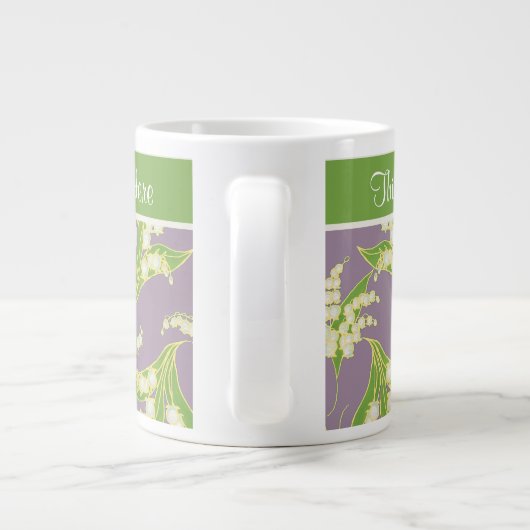 Chic Jumbo Coffee Mok: Lilies van de vallei, Mauve Grote Koffiekop (Achterkant)