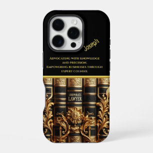 Chic juridische boeken die zakelijke expertise ver iPhone 16 pro hoesje
