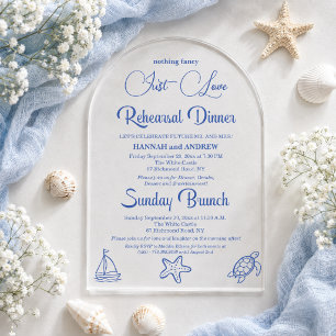 Chic Just Love Rehearsal Dinner & Sunday Brunch Acryl Uitnodigingen