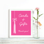 Chic Kaarten & Geschenken Tassel Bow Roze Afstuder Poster