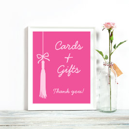 Chic Kaarten & Geschenken Tassel Bow Roze Afstuder Poster