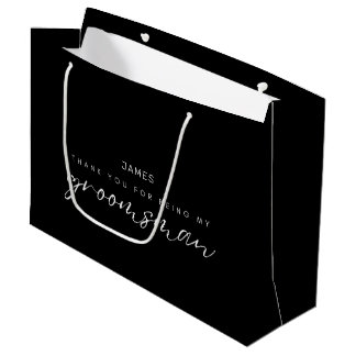 Chic kalligrafie Dank u Groomsman Groot Cadeauzakje