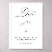 Chic Kalligrafie Datum Jar Ideeën Trouwbord Poster (Voorkant)