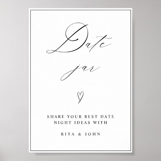 Chic Kalligrafie Datum Jar Ideeën Trouwbord Poster (Voorkant)