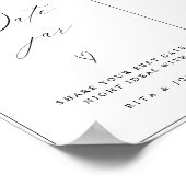 Chic Kalligrafie Datum Jar Ideeën Trouwbord Poster (Hoek)