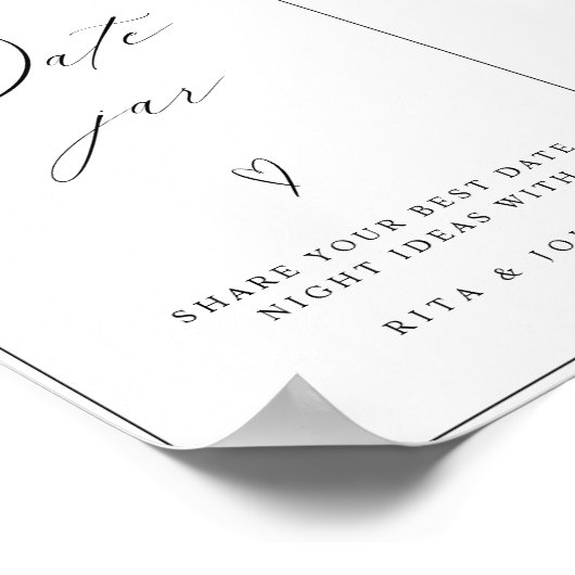 Chic Kalligrafie Datum Jar Ideeën Trouwbord Poster (Hoek)