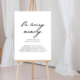 Chic kalligrafie elegant ter nagedachtenis bord poster
