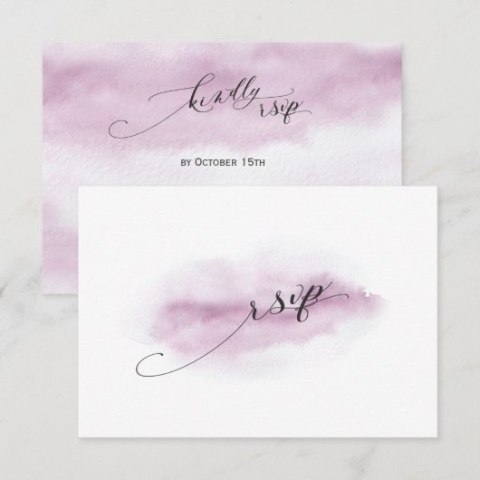 Chic Kalligrafie Roze Aquarel Huwelijk RSVP (Voorkant / Achterkant)