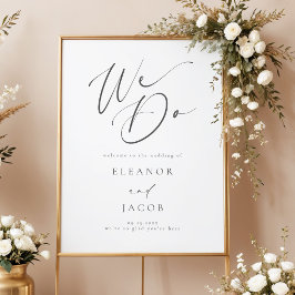 Chic kalligrafie schrift We Do Trouw Welkom Poster