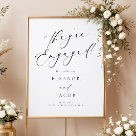 Chic kalligrafie schrift Ze zijn verloofd Welkom Poster