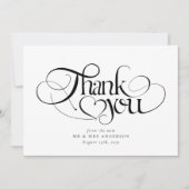 Chic kalligrafie script foto bruiloft bedankkaart (Voorkant)