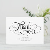 Chic kalligrafie script foto bruiloft bedankkaart (Staand voorkant)