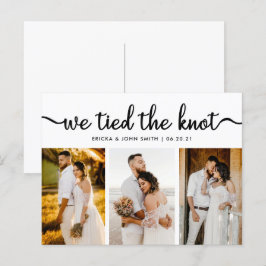 Chic kalligrafie we hebben de knoop doorgehakt fot aankondigingskaart