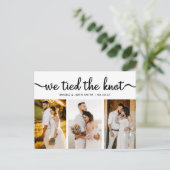 Chic kalligrafie we hebben de knoop doorgehakt fot aankondigingskaart (Staand voorkant)