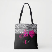 Chic Kant & Rozen Gepersonaliseerde Tote Bag (Voorkant)
