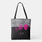 Chic Kant & Rozen Gepersonaliseerde Tote Bag (Achterkant)